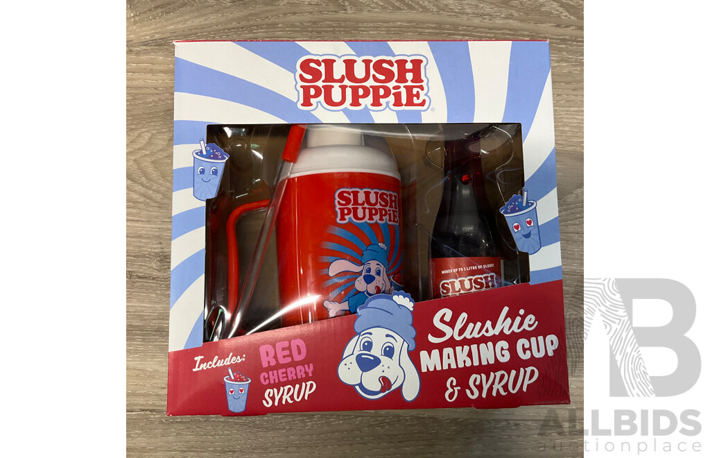 SLUSH PUPPIE Slushie Freeze Pop/Making Cup/Syrups - lot of 9