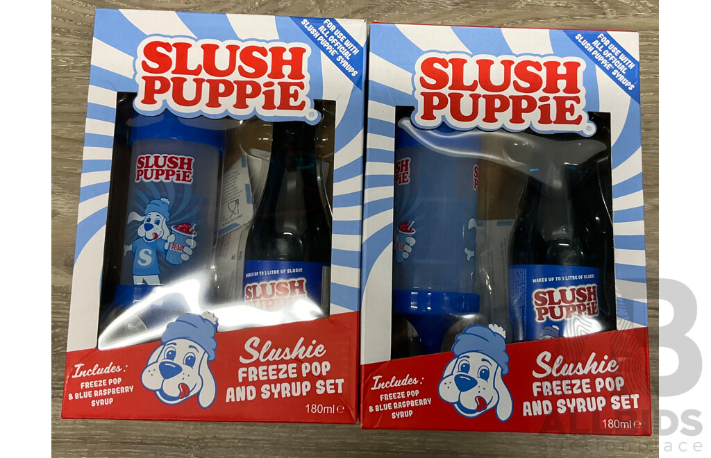 SLUSH PUPPIE Slushie Freeze Pop/Making Cup/Syrups - lot of 9