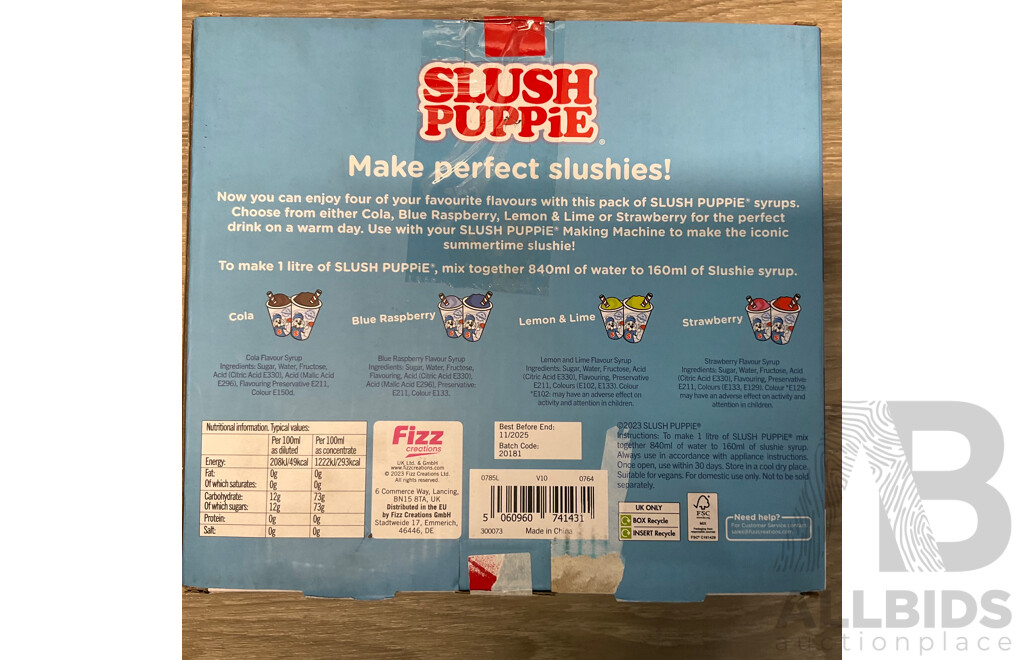 SLUSH PUPPIE Slushie Freeze Pop/Making Cup/Syrups - lot of 9