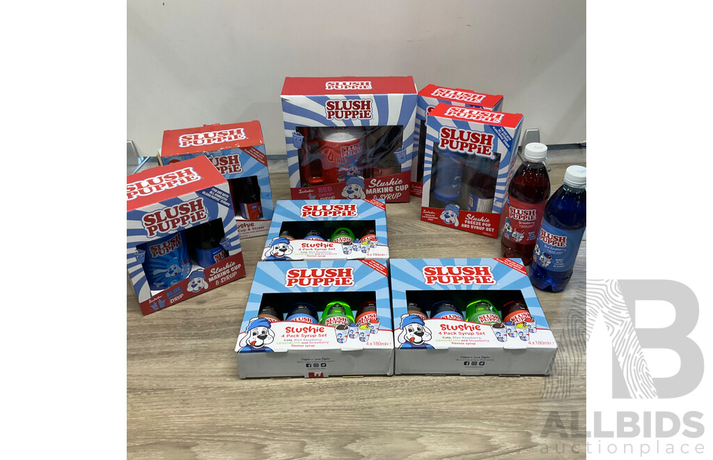 SLUSH PUPPIE Slushie Freeze Pop/Making Cup/Syrups - Lot of 10