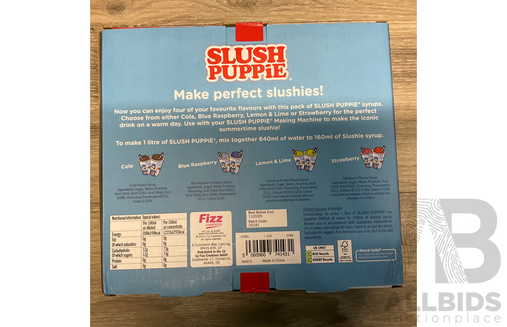 SLUSH PUPPIE Slushie Freeze Pop/Making Cup/Syrups - Lot of 10