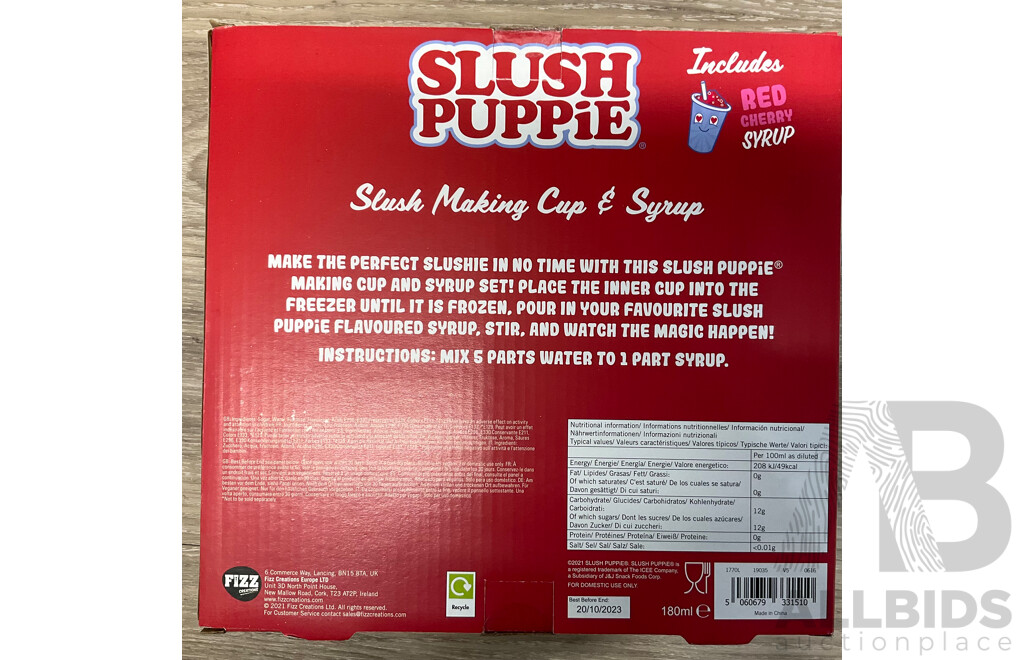 SLUSH PUPPIE Slushie Freeze Pop/Making Cup/Syrups - Lot of 10