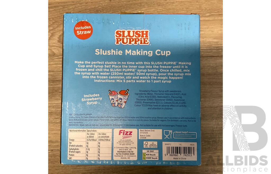 SLUSH PUPPIE Slushie Freeze Pop/Making Cup/Syrups - Lot of 10