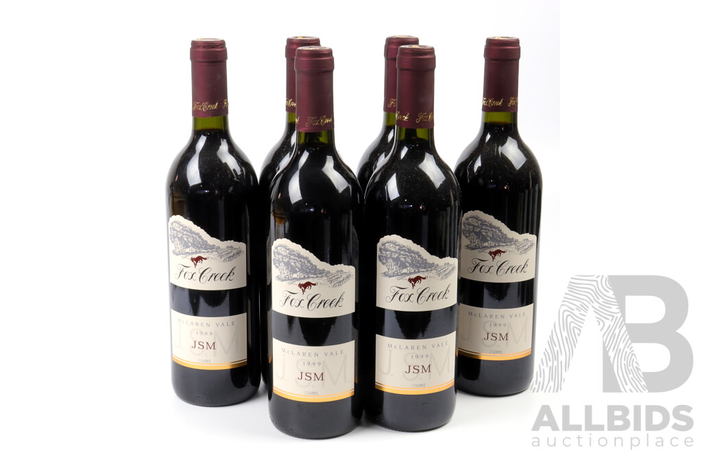 Lot of Six Fox Creek Mclaren Vale JSM Shiraz, 1999 Vintage