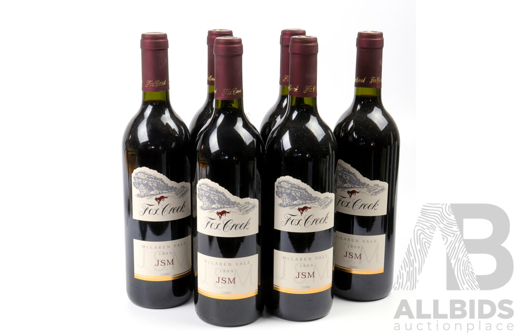 Lot of Six Fox Creek Mclaren Vale JSM Shiraz, 1999 Vintage