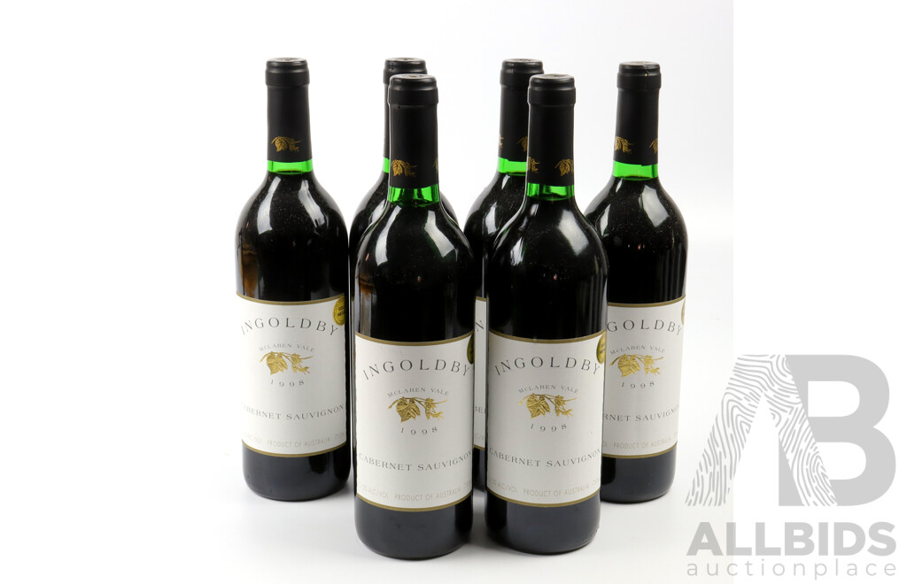 Lot of Six Ingoldby Mclaren Vale Cabernet Sauvignon, 1998 Vintage