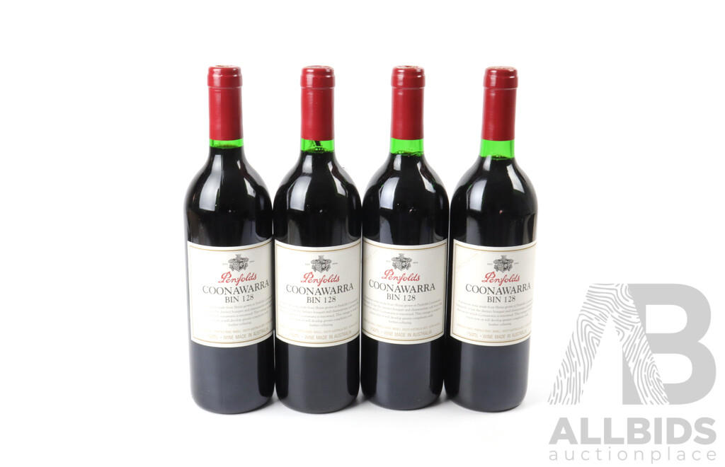 Penfolds Coonawarra Bin 128 Shiraz, Vintage 1996 X 4