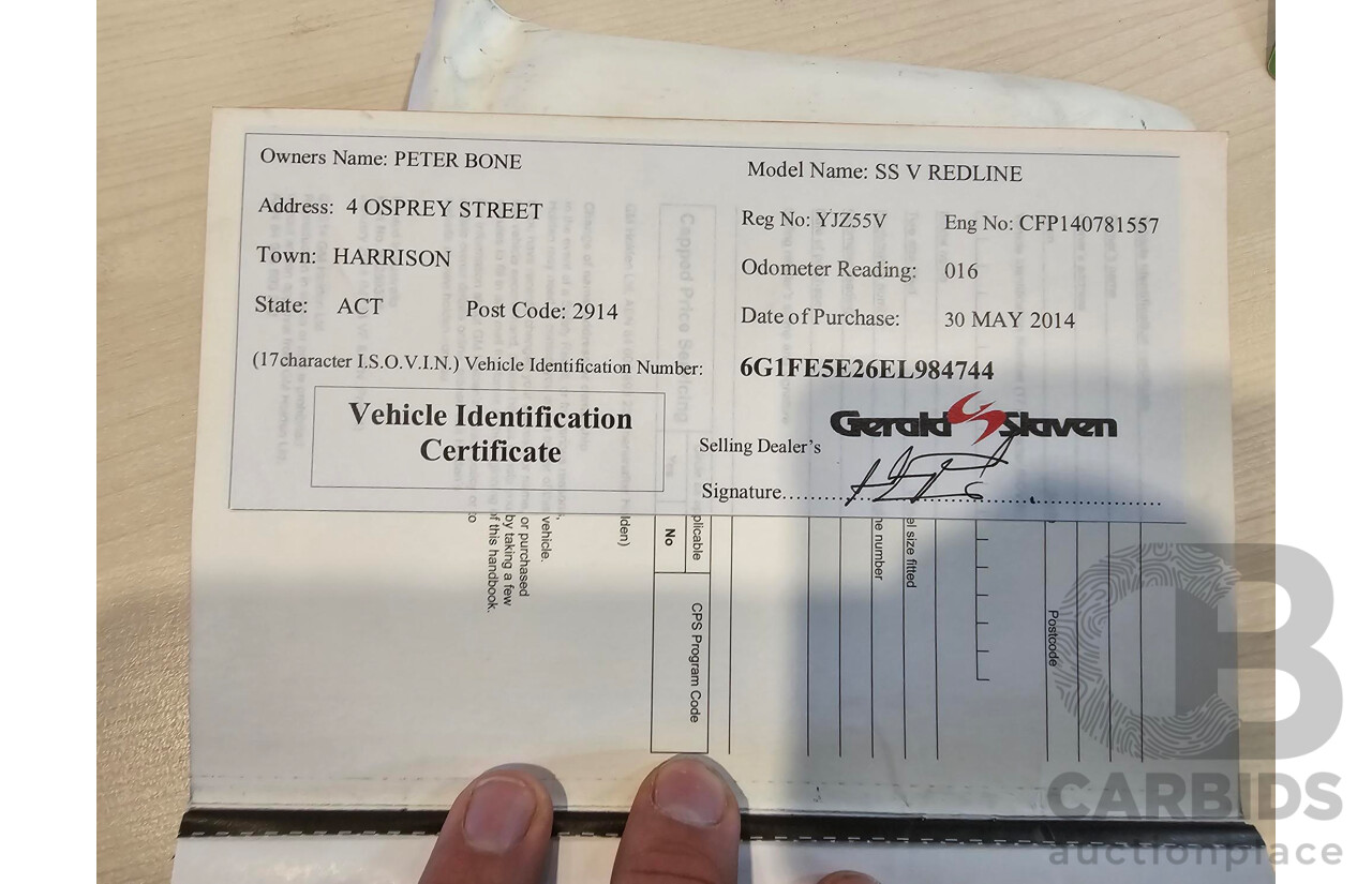 5/2014 Holden Commodore SS-V Redline VF MY15 4d Sedan Black V8 6.0L