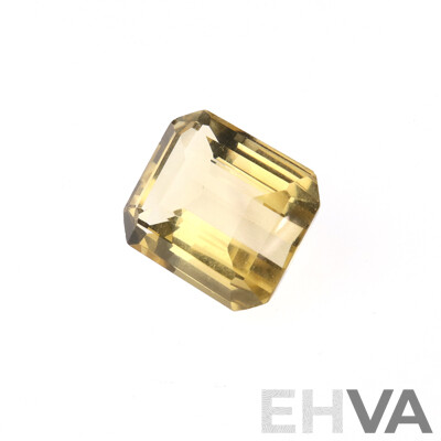 Citine Quartz 20.18ct Unset Stone - Pale Step 18.2mm X 15.1mm