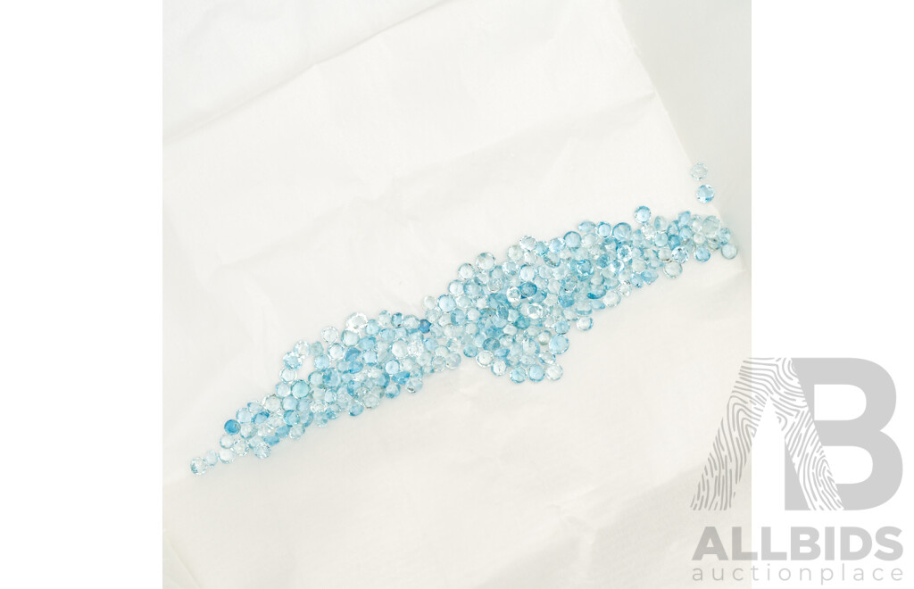 Aquamarine Melee 48.0ct Unset Light Blue Round Brilliant Cut Median Size 5mm