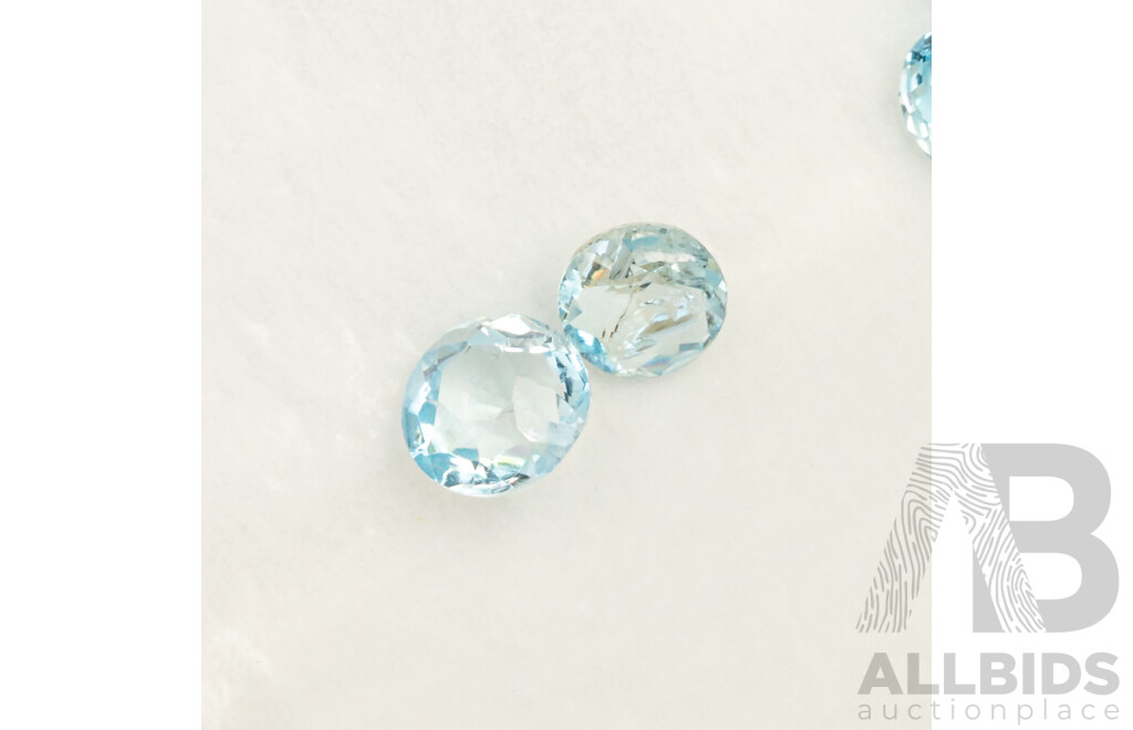 Aquamarine Melee 48.0ct Unset Light Blue Round Brilliant Cut Median Size 5mm