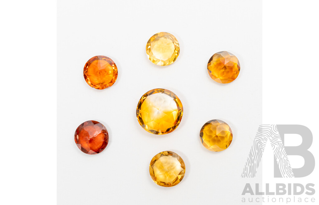 Citrine (7) Yellow - Madiera Natural Unset Gemstones, 8.32ct
