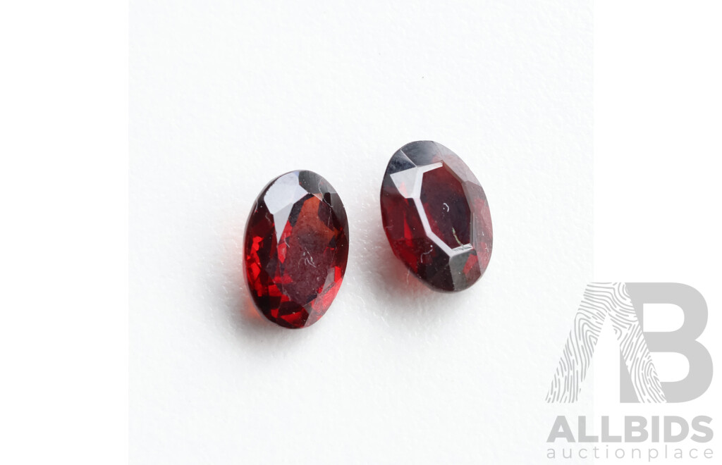 Garnet (2) Red Natural Oval Cut Gemstones, 4.70ct