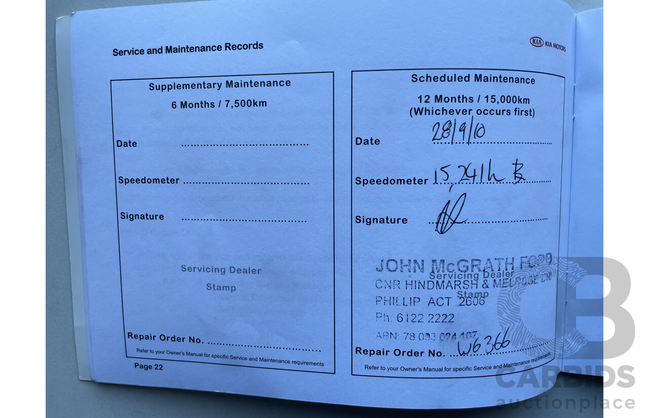 11/09 Kia Grand Carnival PREMIUM FWD VQ 4D Wagon Blue 3.8L