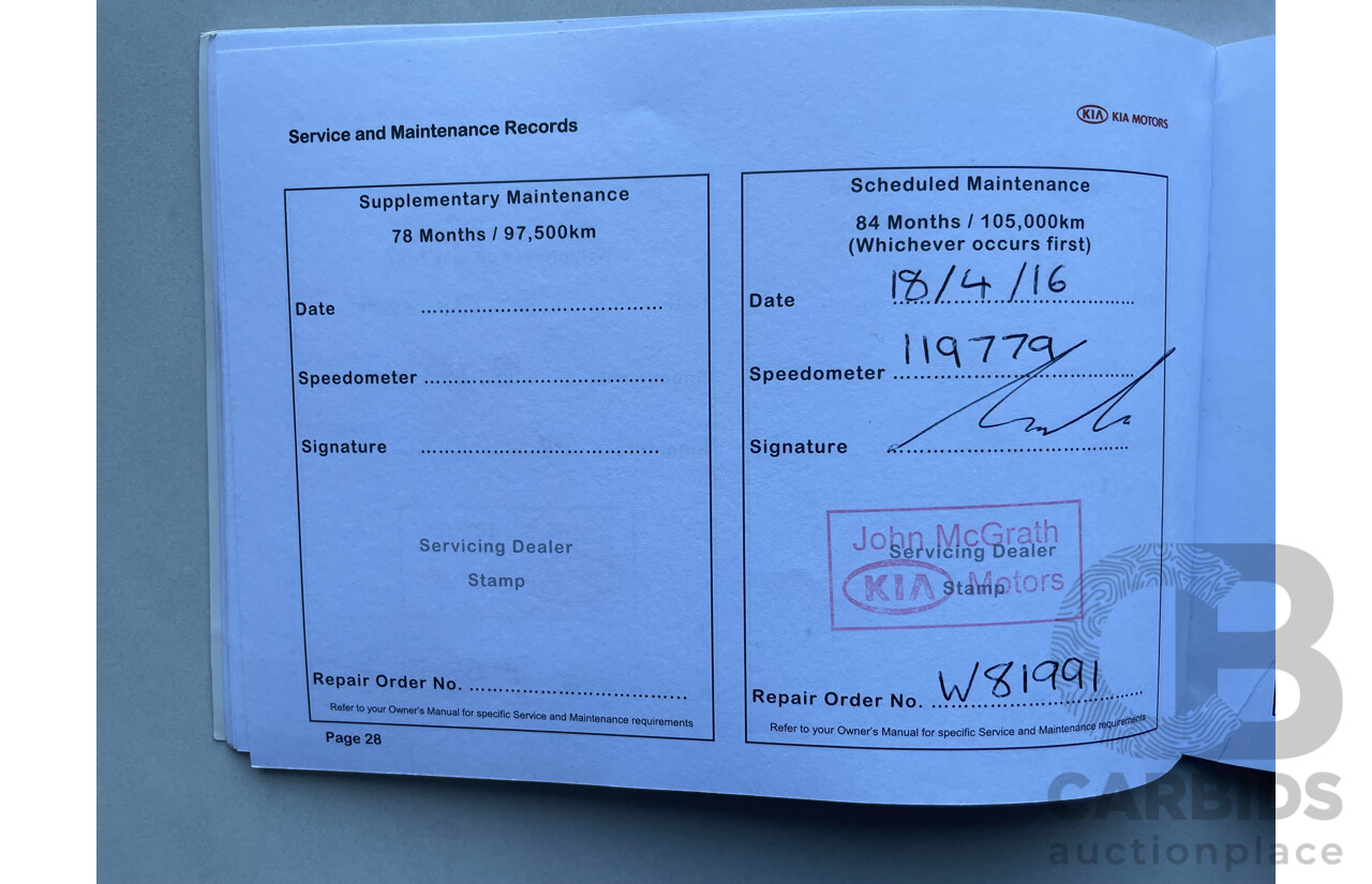 11/09 Kia Grand Carnival PREMIUM FWD VQ 4D Wagon Blue 3.8L