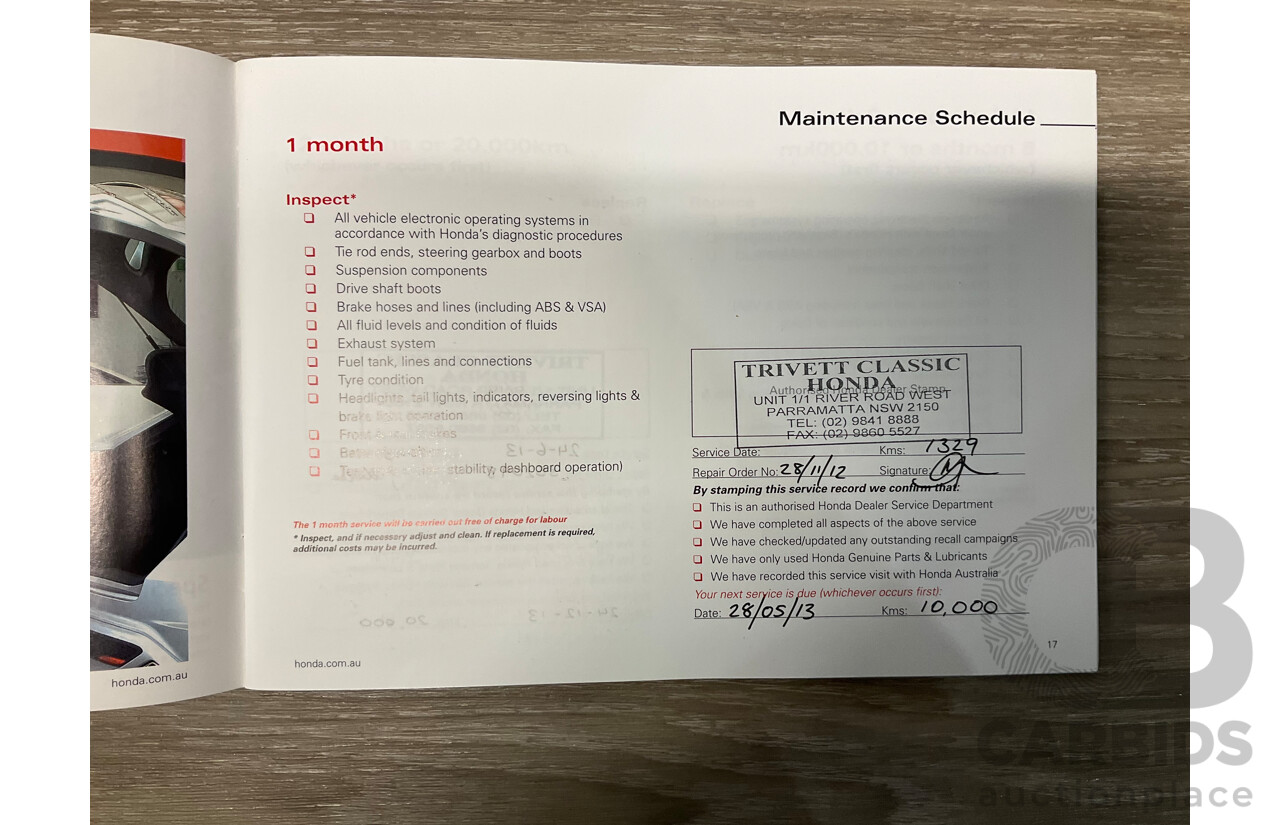 10/2012 Honda Odyssey Luxury RB MY12 4d Wagon Metallic Grey 2.4L - 7 Seater