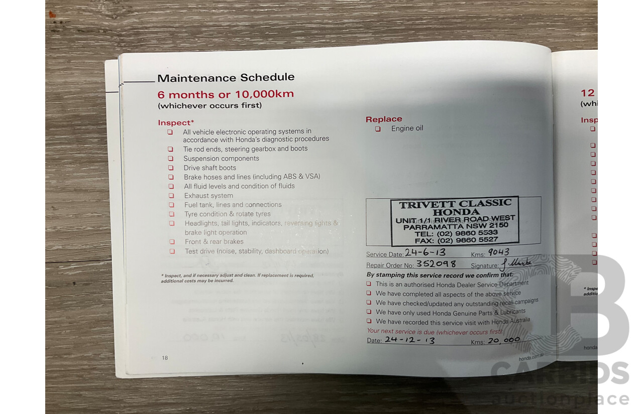 10/2012 Honda Odyssey Luxury RB MY12 4d Wagon Metallic Grey 2.4L - 7 Seater