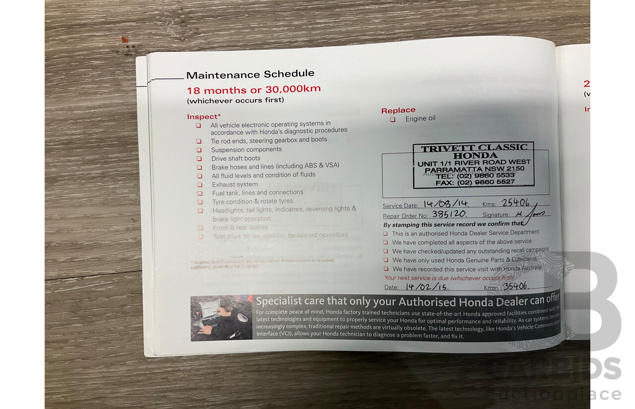 10/2012 Honda Odyssey Luxury RB MY12 4d Wagon Metallic Grey 2.4L - 7 Seater