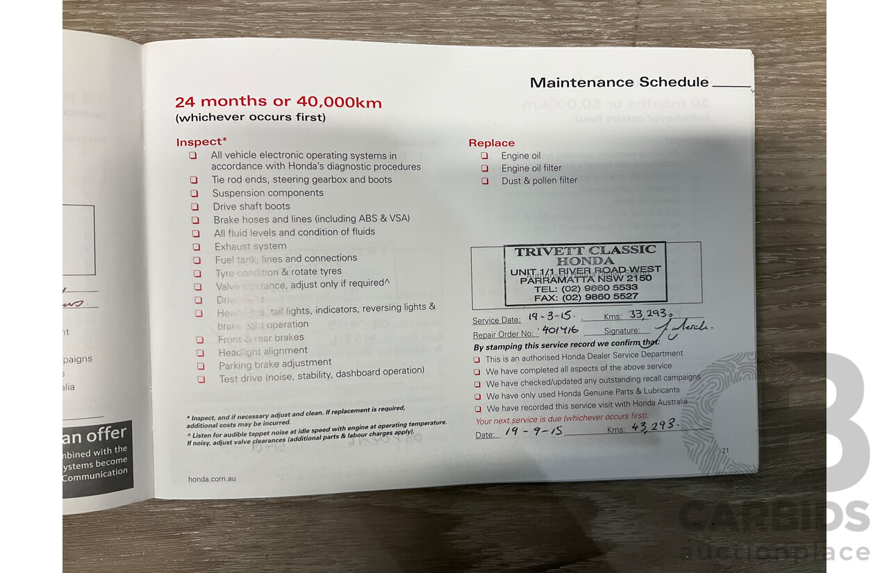 10/2012 Honda Odyssey Luxury RB MY12 4d Wagon Metallic Grey 2.4L - 7 Seater