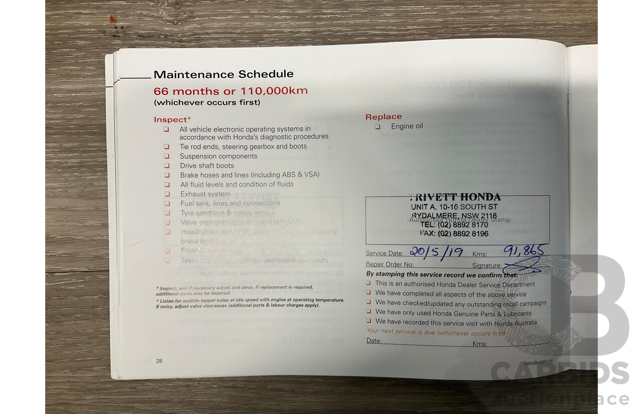 10/2012 Honda Odyssey Luxury RB MY12 4d Wagon Metallic Grey 2.4L - 7 Seater