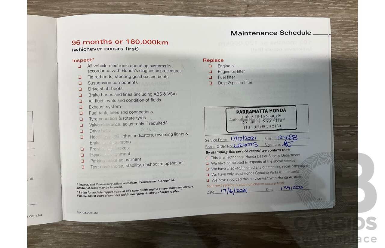 10/2012 Honda Odyssey Luxury RB MY12 4d Wagon Metallic Grey 2.4L - 7 Seater