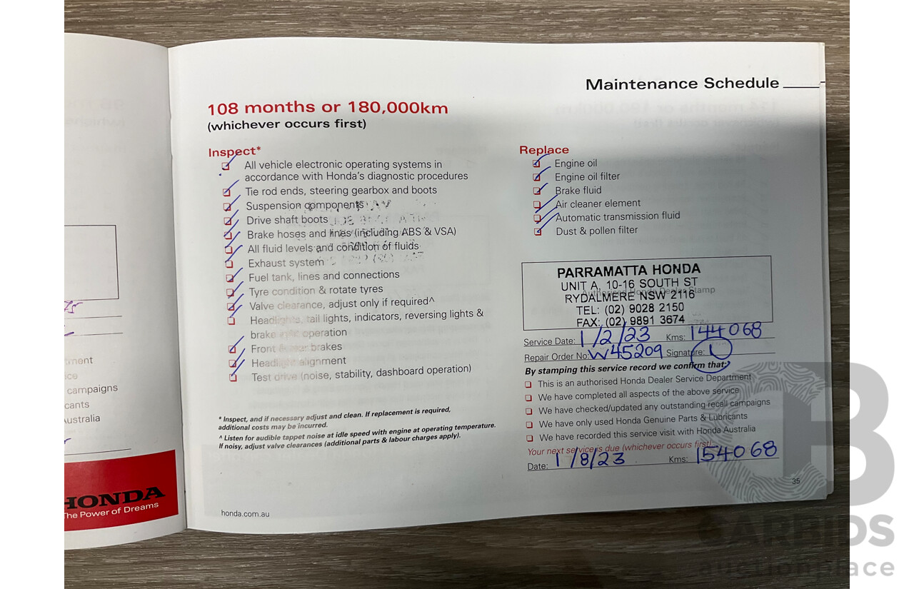 10/2012 Honda Odyssey Luxury RB MY12 4d Wagon Metallic Grey 2.4L - 7 Seater