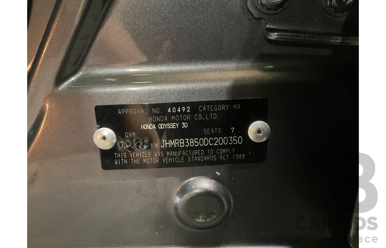 10/2012 Honda Odyssey Luxury RB MY12 4d Wagon Metallic Grey 2.4L - 7 Seater