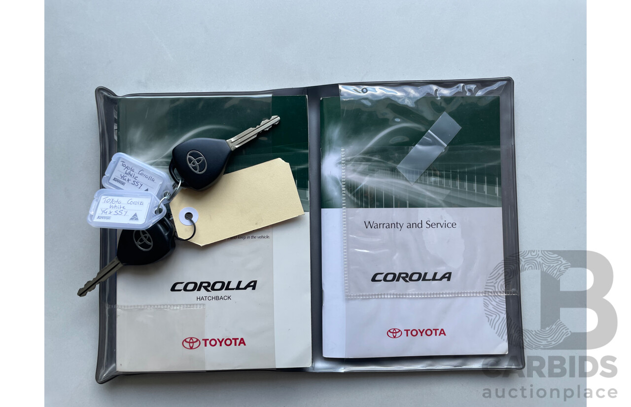 10/10 Toyota Corolla ASCENT FWD ZRE152R MY10 5D Hatchback White 1.8L