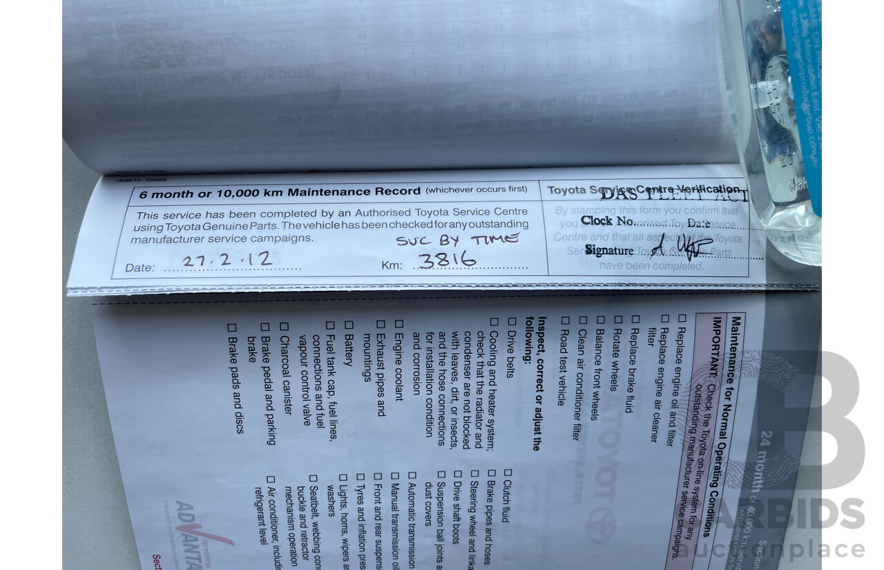 10/10 Toyota Corolla ASCENT FWD ZRE152R MY10 5D Hatchback White 1.8L