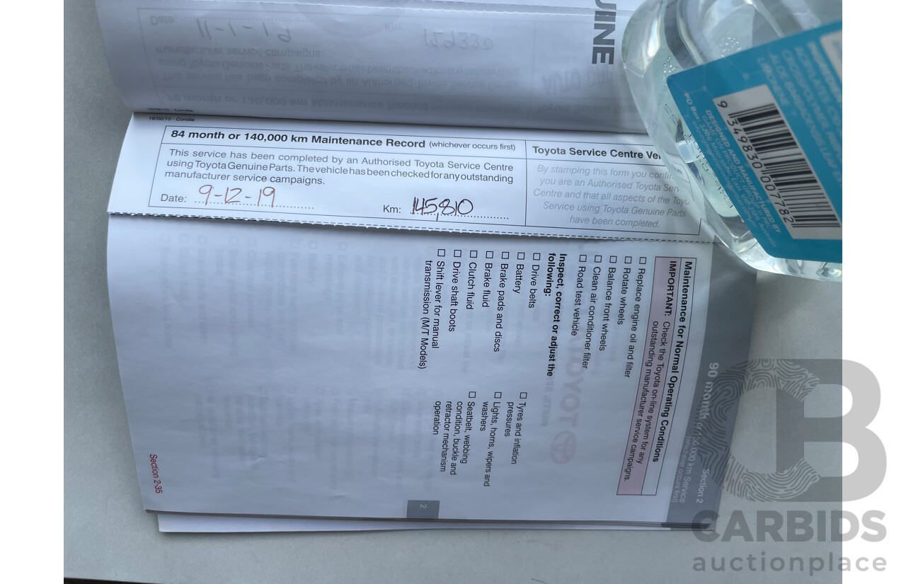 10/10 Toyota Corolla ASCENT FWD ZRE152R MY10 5D Hatchback White 1.8L