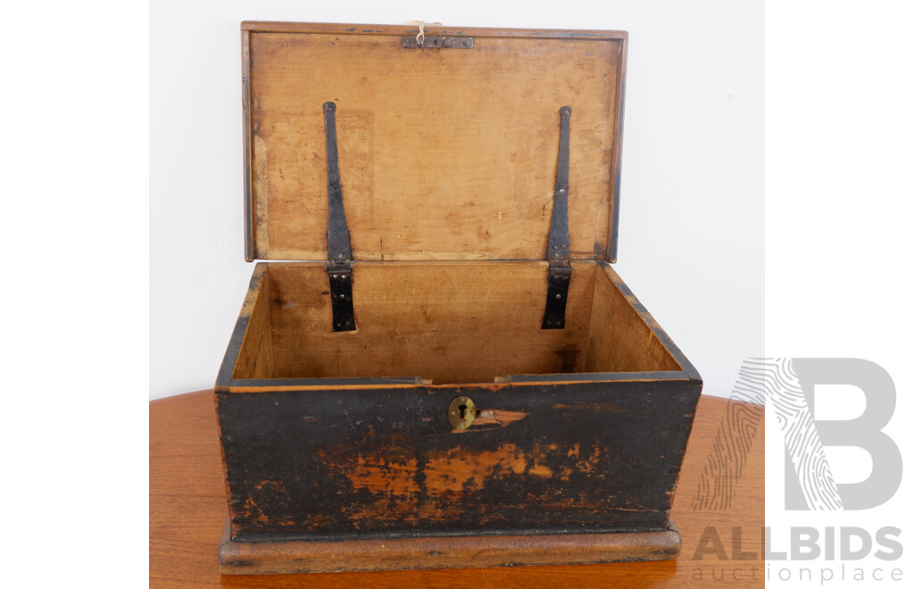 Antique Timber Chest with Iron Hinges