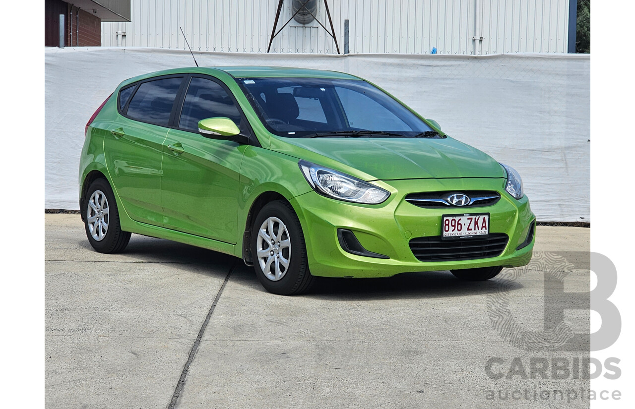 8/2013 Hyundai Accent Active RB2 5d Hatchback Green 1.6L