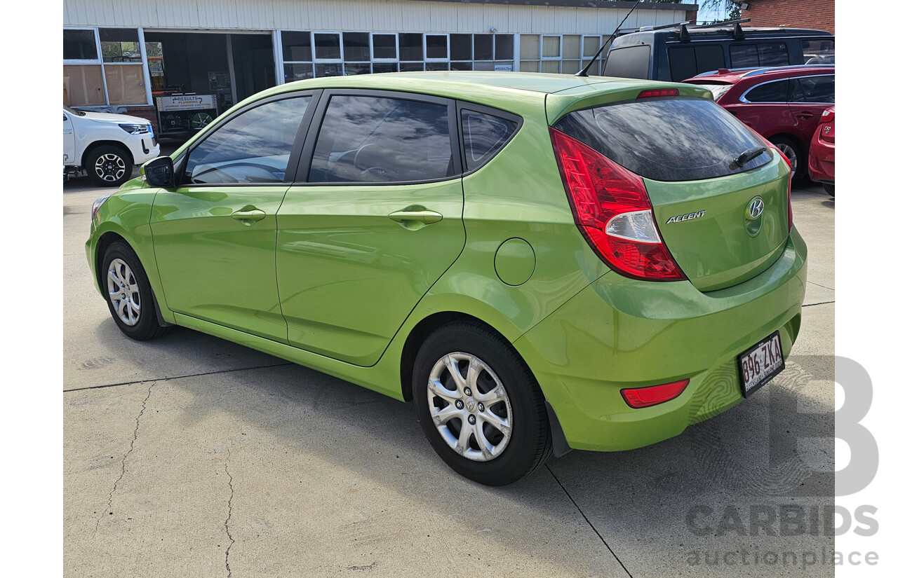 8/2013 Hyundai Accent Active RB2 5d Hatchback Green 1.6L