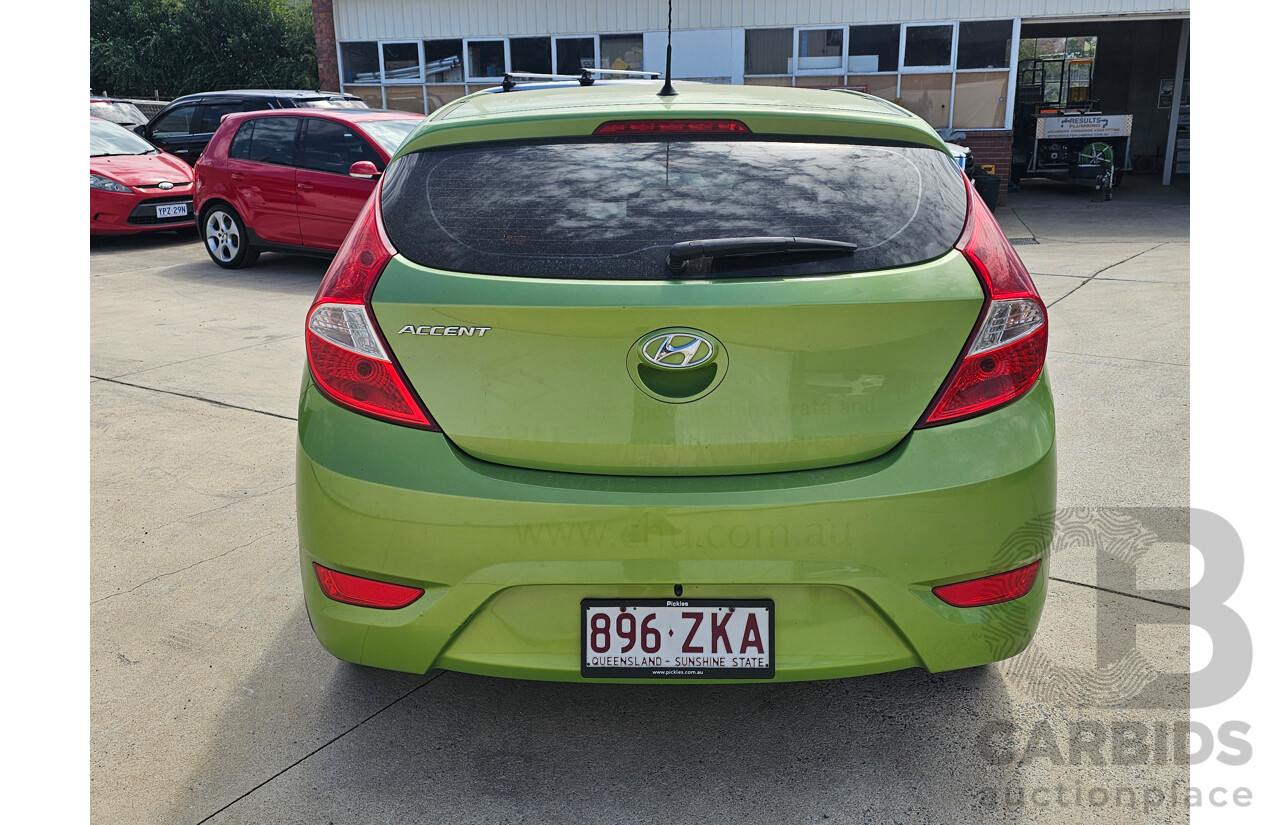 8/2013 Hyundai Accent Active RB2 5d Hatchback Green 1.6L