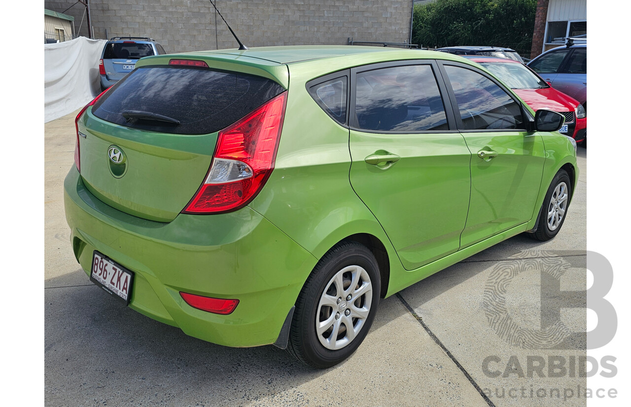 8/2013 Hyundai Accent Active RB2 5d Hatchback Green 1.6L