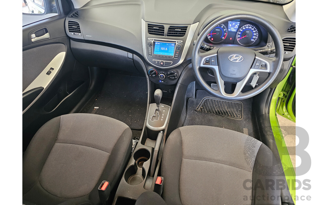 8/2013 Hyundai Accent Active RB2 5d Hatchback Green 1.6L