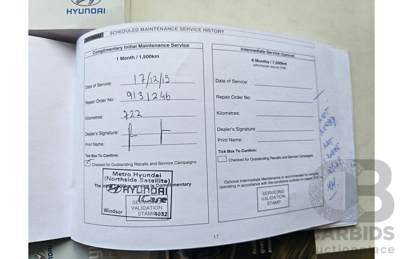 8/2013 Hyundai Accent Active RB2 5d Hatchback Green 1.6L