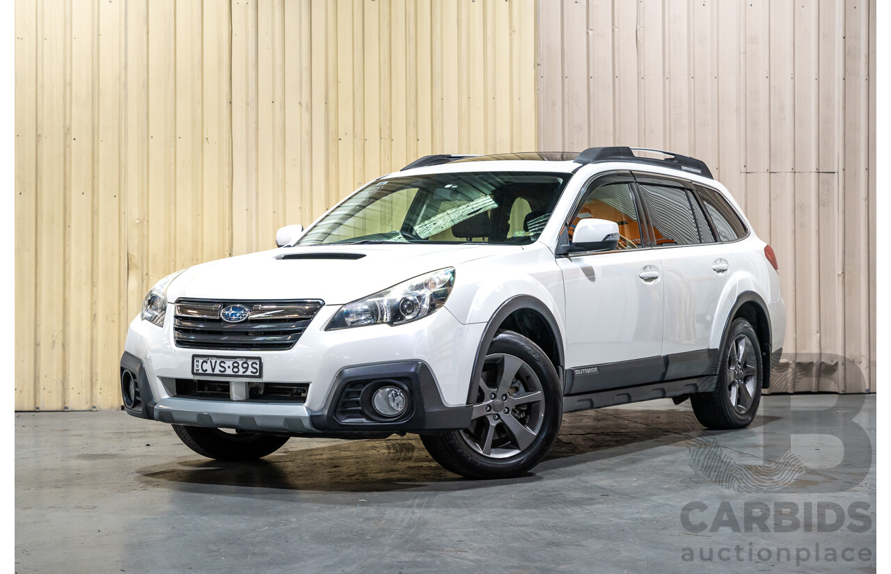 9/2014 Subaru Outback 2.0D Premium (AWD) MY14 4d Wagon Pearl White Metallic Turbo Diesel 2.0L