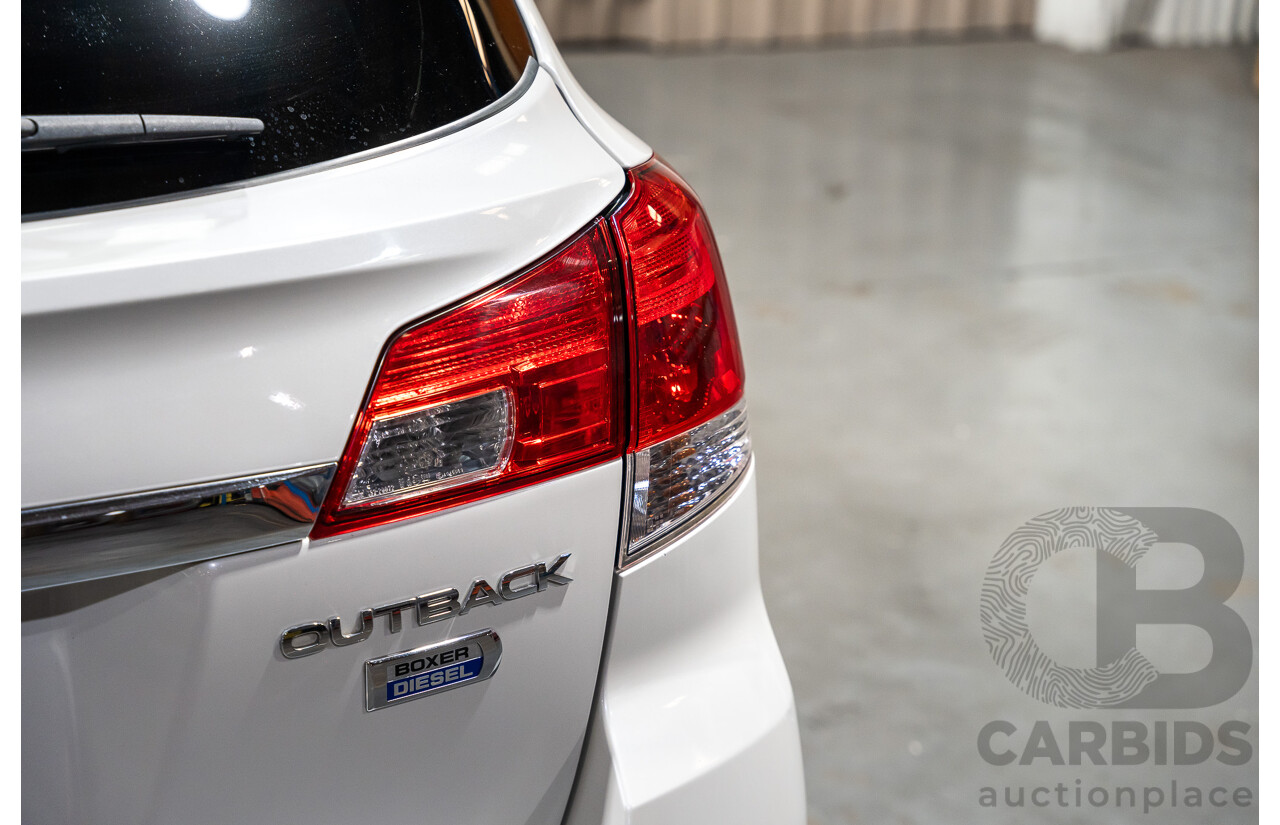 9/2014 Subaru Outback 2.0D Premium (AWD) MY14 4d Wagon Pearl White Metallic Turbo Diesel 2.0L