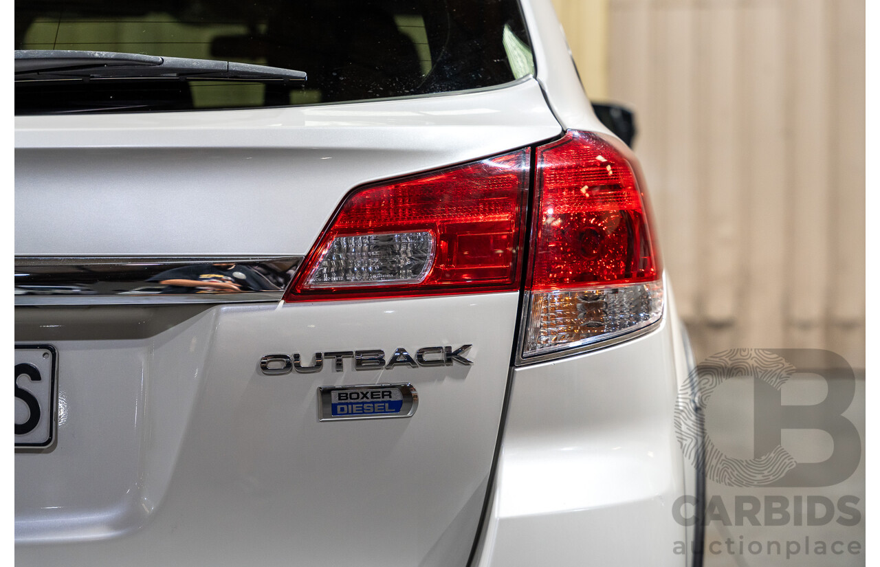 9/2014 Subaru Outback 2.0D Premium (AWD) MY14 4d Wagon Pearl White Metallic Turbo Diesel 2.0L