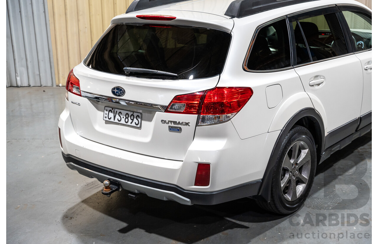 9/2014 Subaru Outback 2.0D Premium (AWD) MY14 4d Wagon Pearl White Metallic Turbo Diesel 2.0L