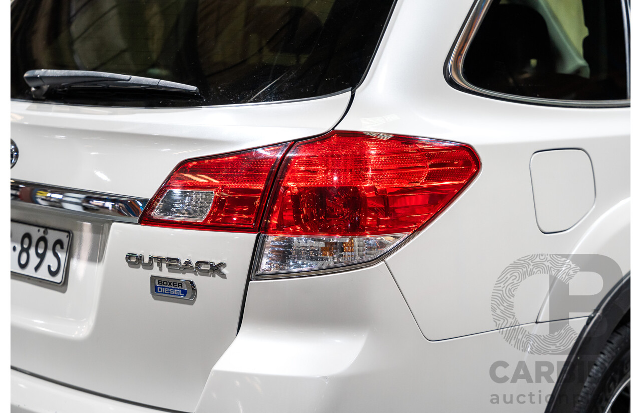 9/2014 Subaru Outback 2.0D Premium (AWD) MY14 4d Wagon Pearl White Metallic Turbo Diesel 2.0L