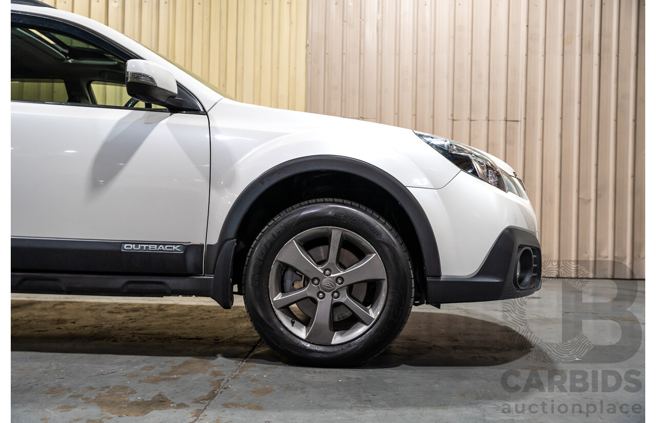 9/2014 Subaru Outback 2.0D Premium (AWD) MY14 4d Wagon Pearl White Metallic Turbo Diesel 2.0L
