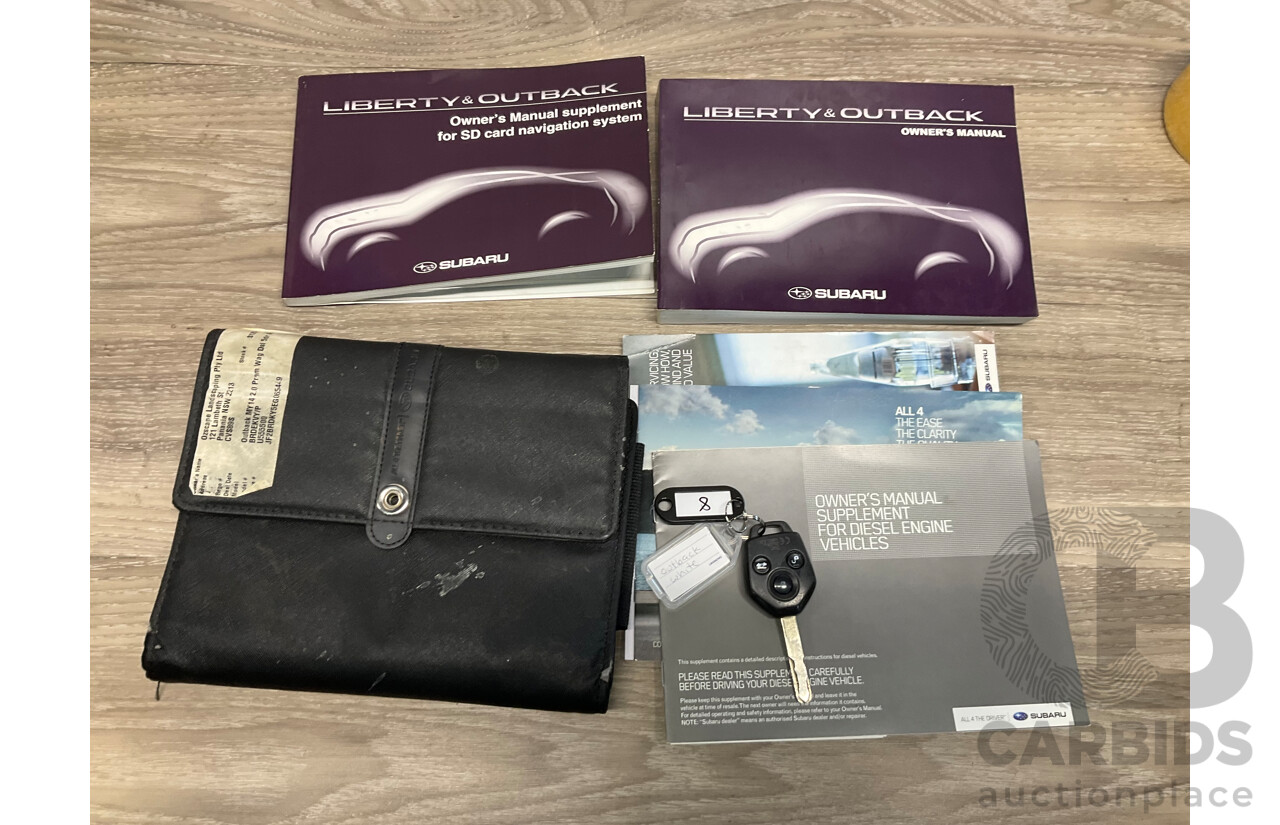 9/2014 Subaru Outback 2.0D Premium (AWD) MY14 4d Wagon Pearl White Metallic Turbo Diesel 2.0L