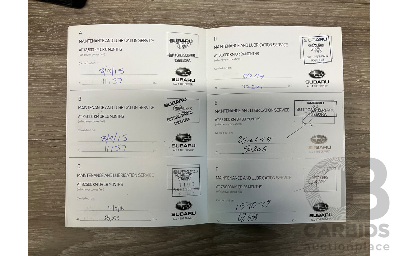 9/2014 Subaru Outback 2.0D Premium (AWD) MY14 4d Wagon Pearl White Metallic Turbo Diesel 2.0L