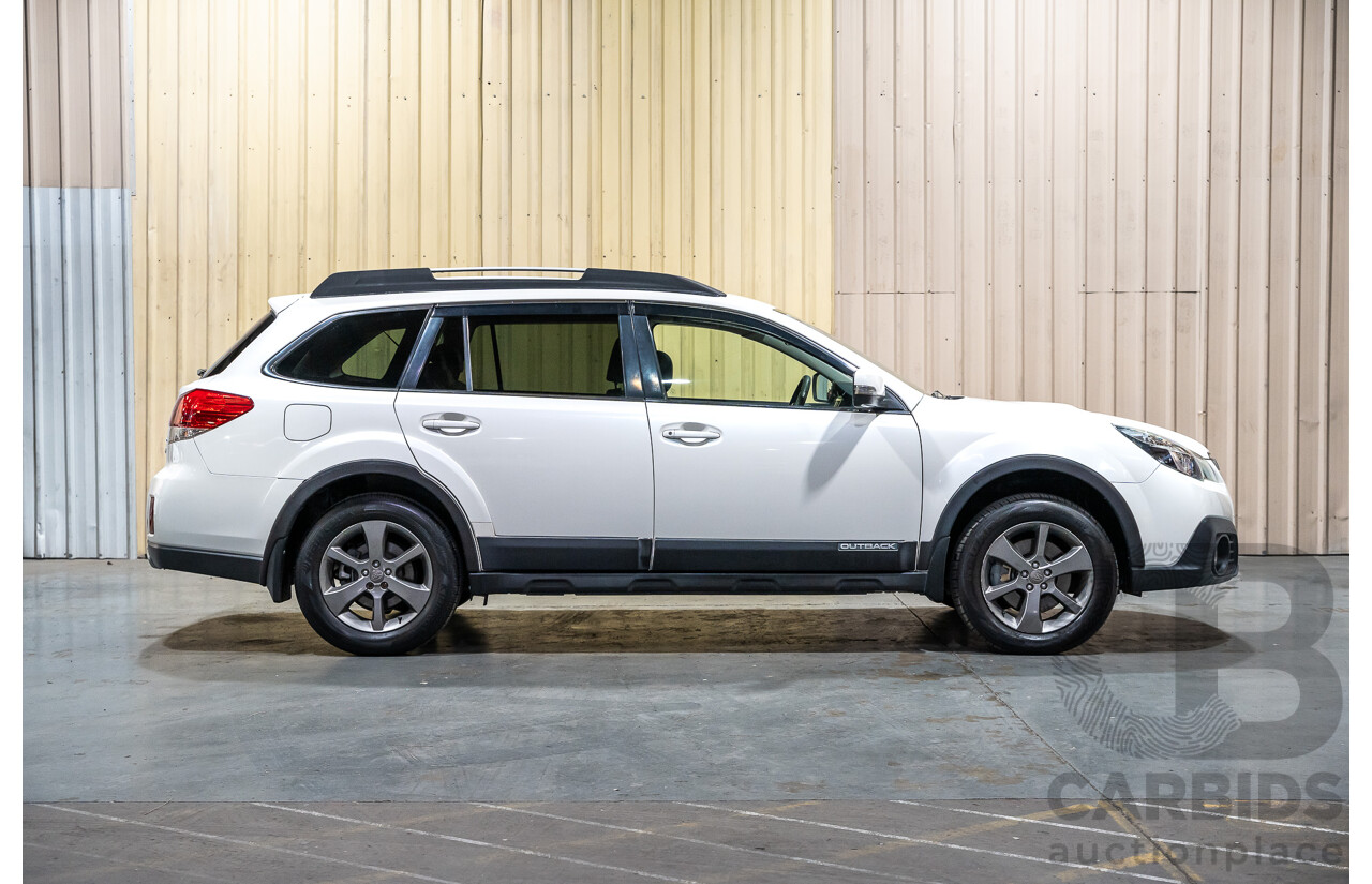 9/2014 Subaru Outback 2.0D Premium (AWD) MY14 4d Wagon Pearl White Metallic Turbo Diesel 2.0L
