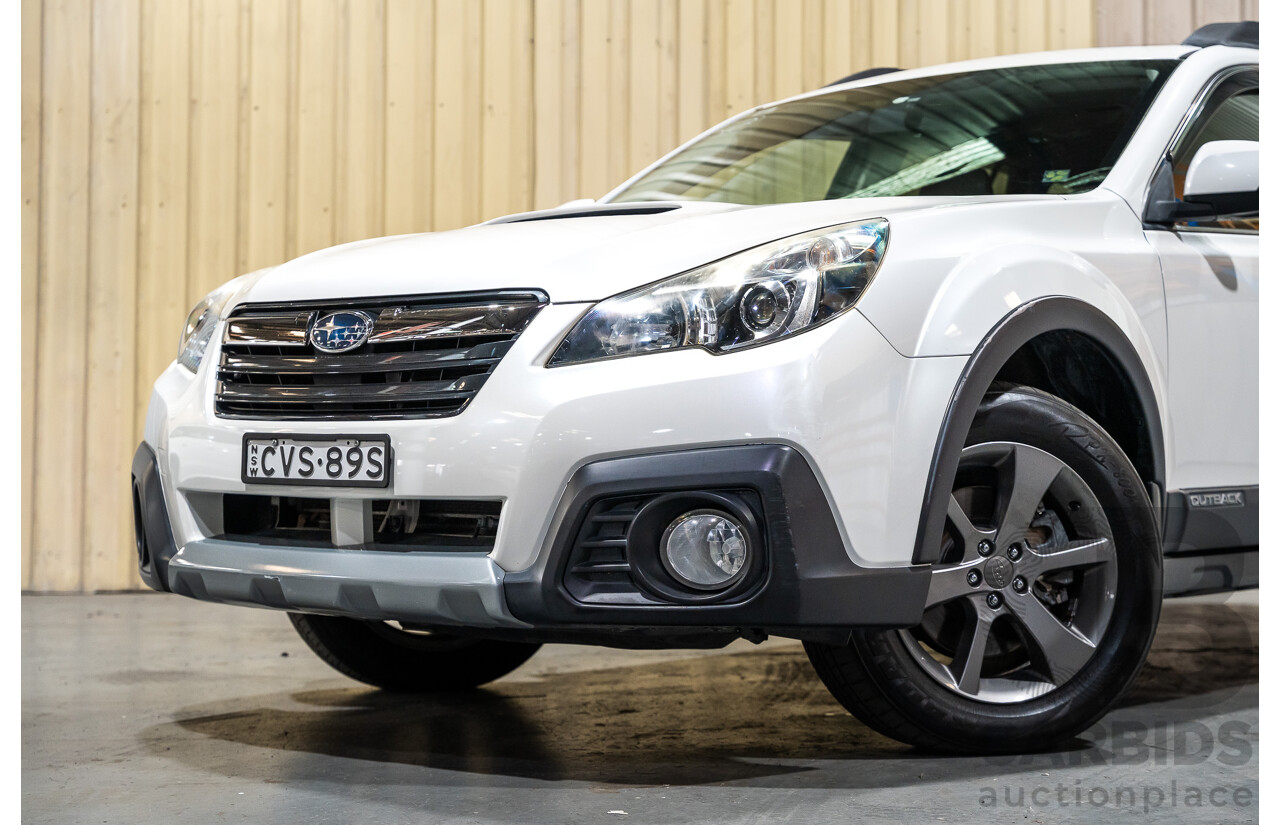 9/2014 Subaru Outback 2.0D Premium (AWD) MY14 4d Wagon Pearl White Metallic Turbo Diesel 2.0L