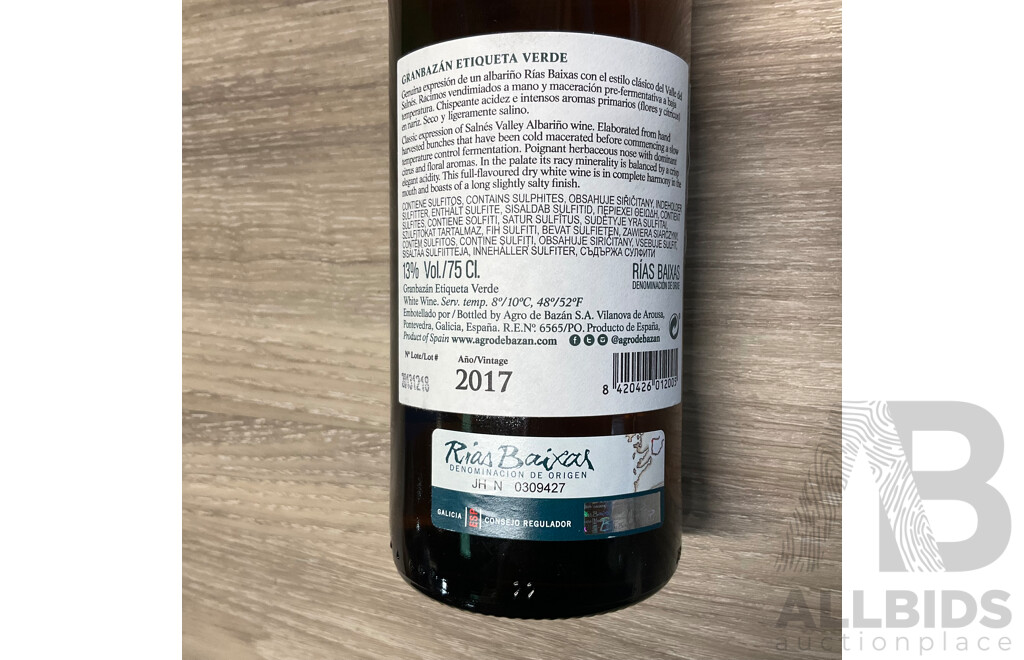 Case 12 X GRANBAZAN Albarino Etiqueta Verde Rias Baixas 750ml 2017