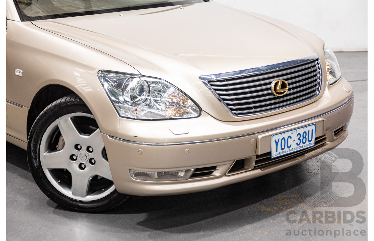 03/2004 Lexus LS430 RWD UCF30R 4d Sedan Sandstone Mica Metallic V8 4.3L