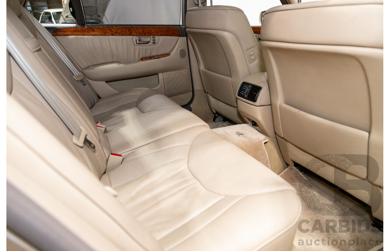 03/2004 Lexus LS430 RWD UCF30R 4d Sedan Sandstone Mica Metallic V8 4.3L